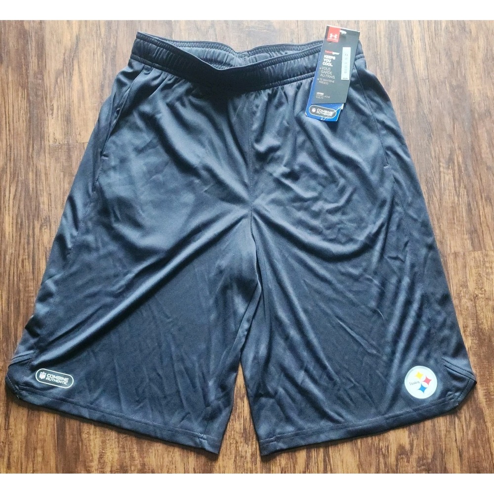 New Under Armour NFL Combine Authentic Pittsburgh Steelers shorts Youth Large